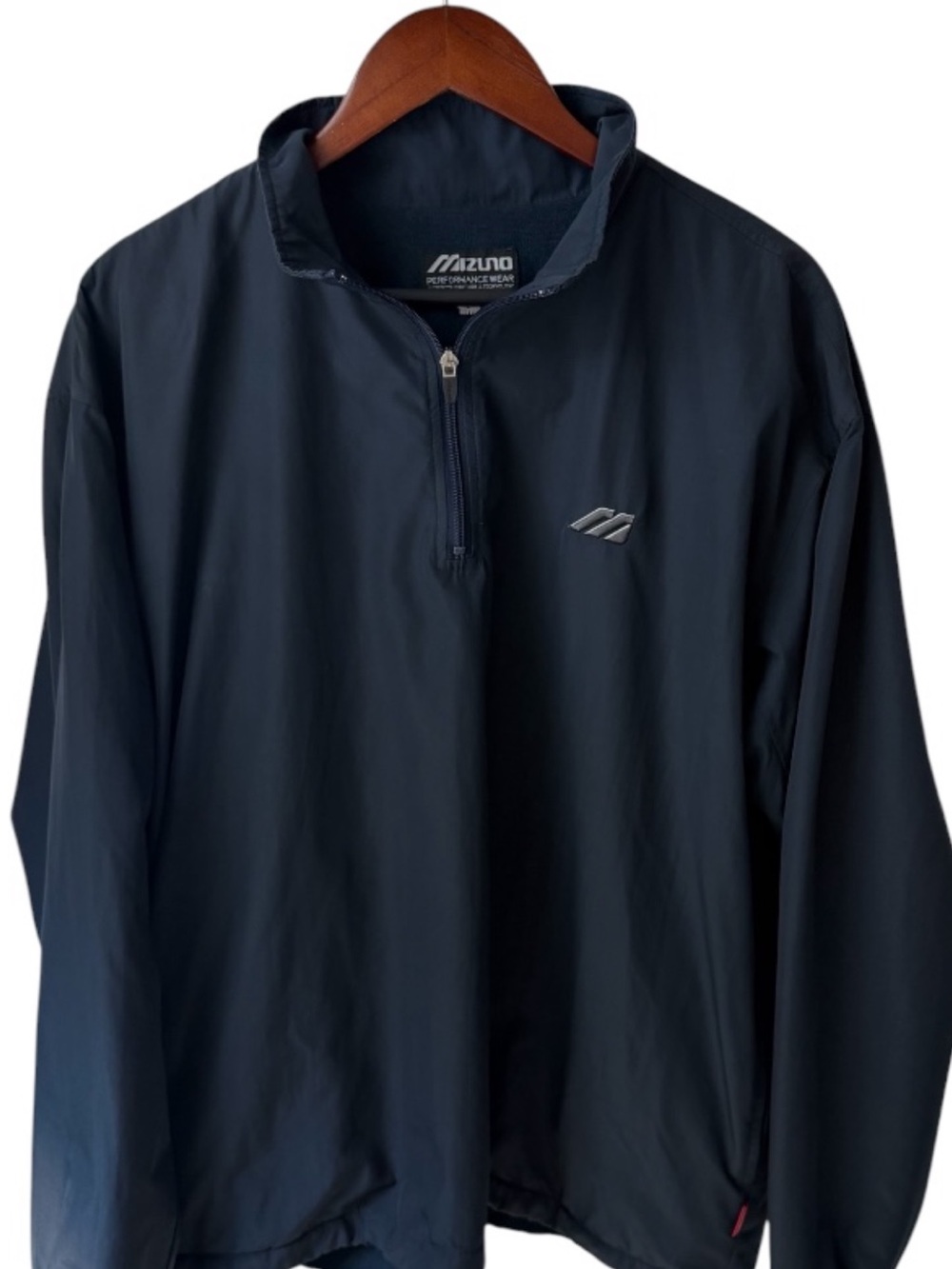 Mizuno Navy Half-Zip Windbreaker with Silver Logo